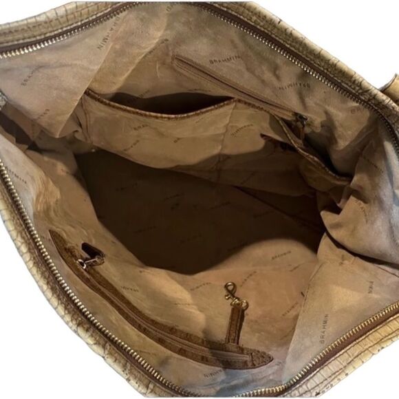 Brahmin Tan Brown Crocodile Embossed Tote - Picture 5 of 8